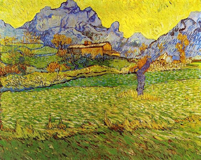 Vincent Van Gogh Meadow in the Mountains Le Mas de Saint Paul oil painting picture